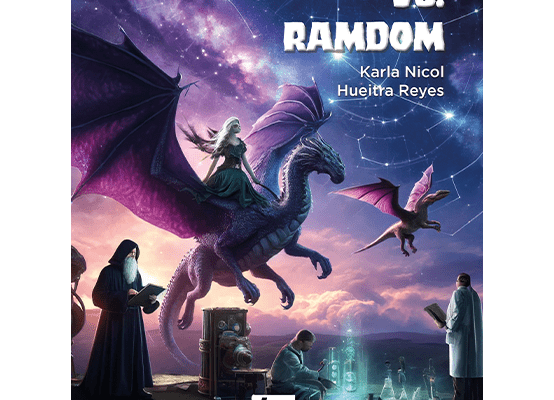 Portada del libro "Electra vs. Ramdom" de Karla Nicol Hueitra Reyes, una novela de ciencia ficción sobre el destino del universo y el poder de las estrellas.