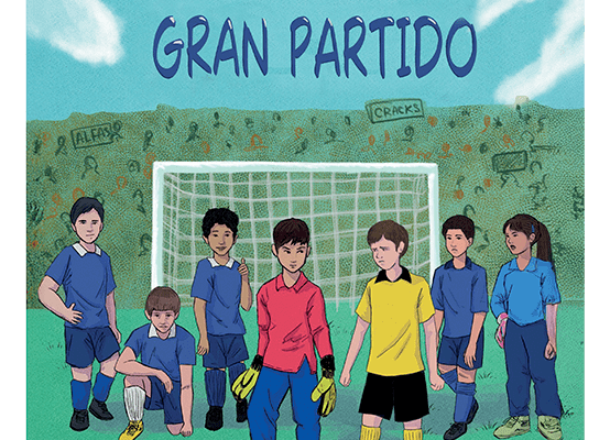 Portada del libro "Se viene el gran partido" de Luis Fuentes Piña, una historia sobre fútbol, amistad y superación personal.