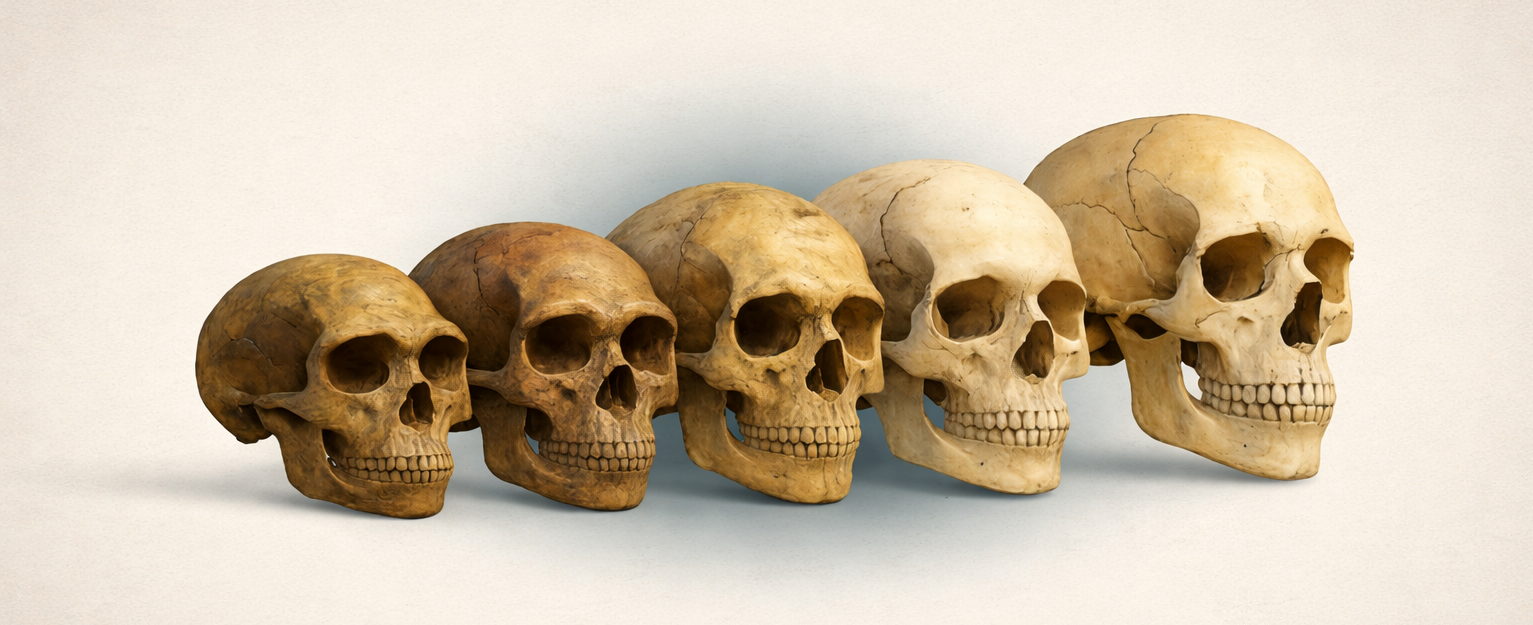 Evolución humana explicada con enfoque científico y claridad, integrando biología, genética y antropología.