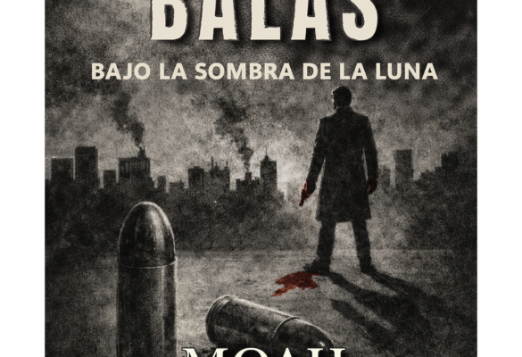 Portada de Dos balas bajo la sombra de la Luna, novela sobre violencia y redención.