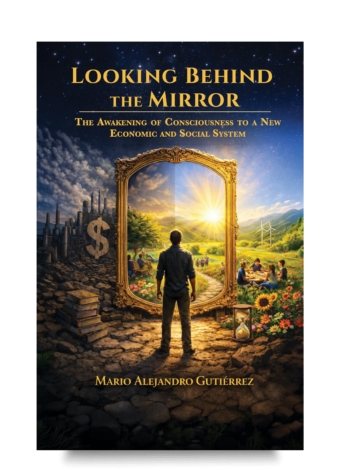 Cover of Looking Behind the Mirror, a book about human consciousness and social change.