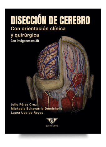 Portada de Disección de cerebro con orientación clínica y quirúrgica, libro sobre neuroanatomía clínica y anatomía cerebral.