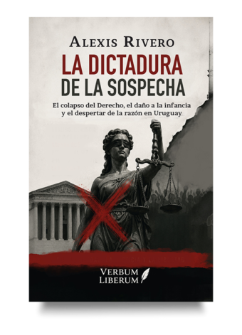 Portada de La dictadura de la sospecha, ensayo sobre garantías legales y procesos judiciales.