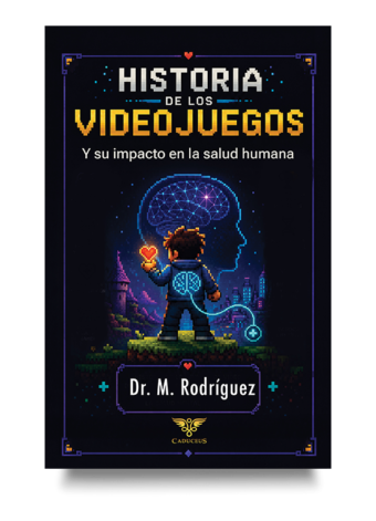 Portada del libro sobre videojuegos y medicina y su impacto en la salud.