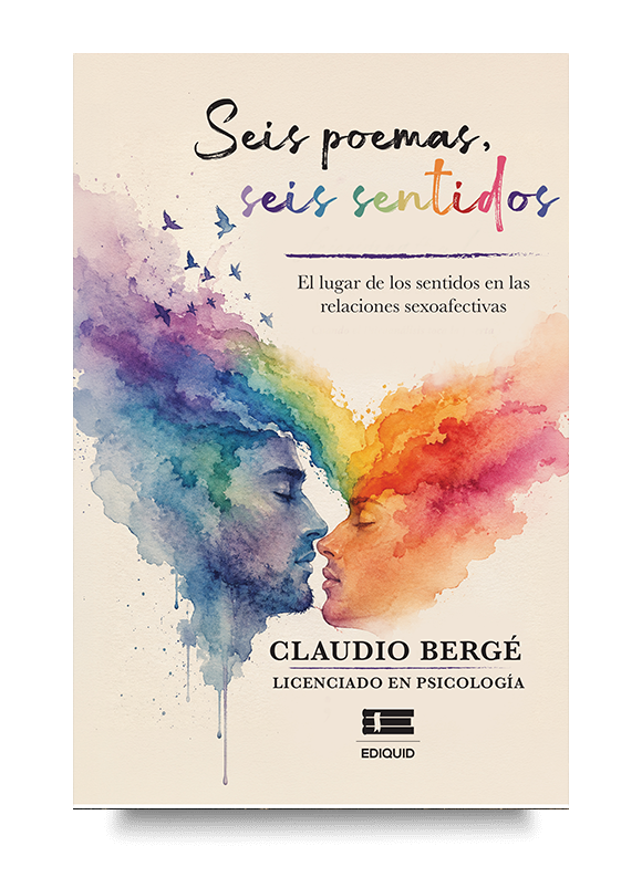 Un poemario sobre el amor, las emociones y la conexión humana. Portada de Seis poemas, seis sentidos, poemario sobre vínculos afectivos, amor e identidad.