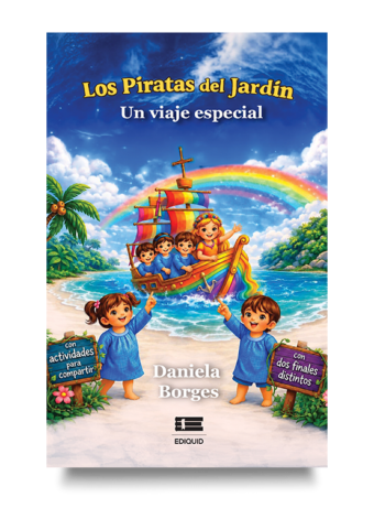 Aventura mágica en la portada de Los piratas del jardín: Un viaje especial.