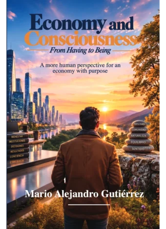 Conscious economy in the cover of Economics and Consciousness.