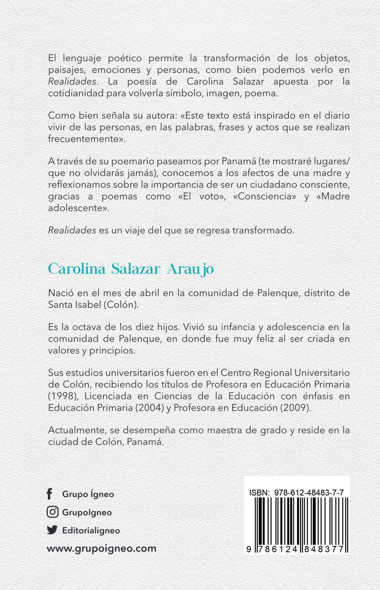 Contraportada de Realidades